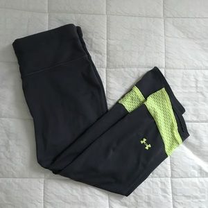 Neon yellow and gray under armour leggings size XS